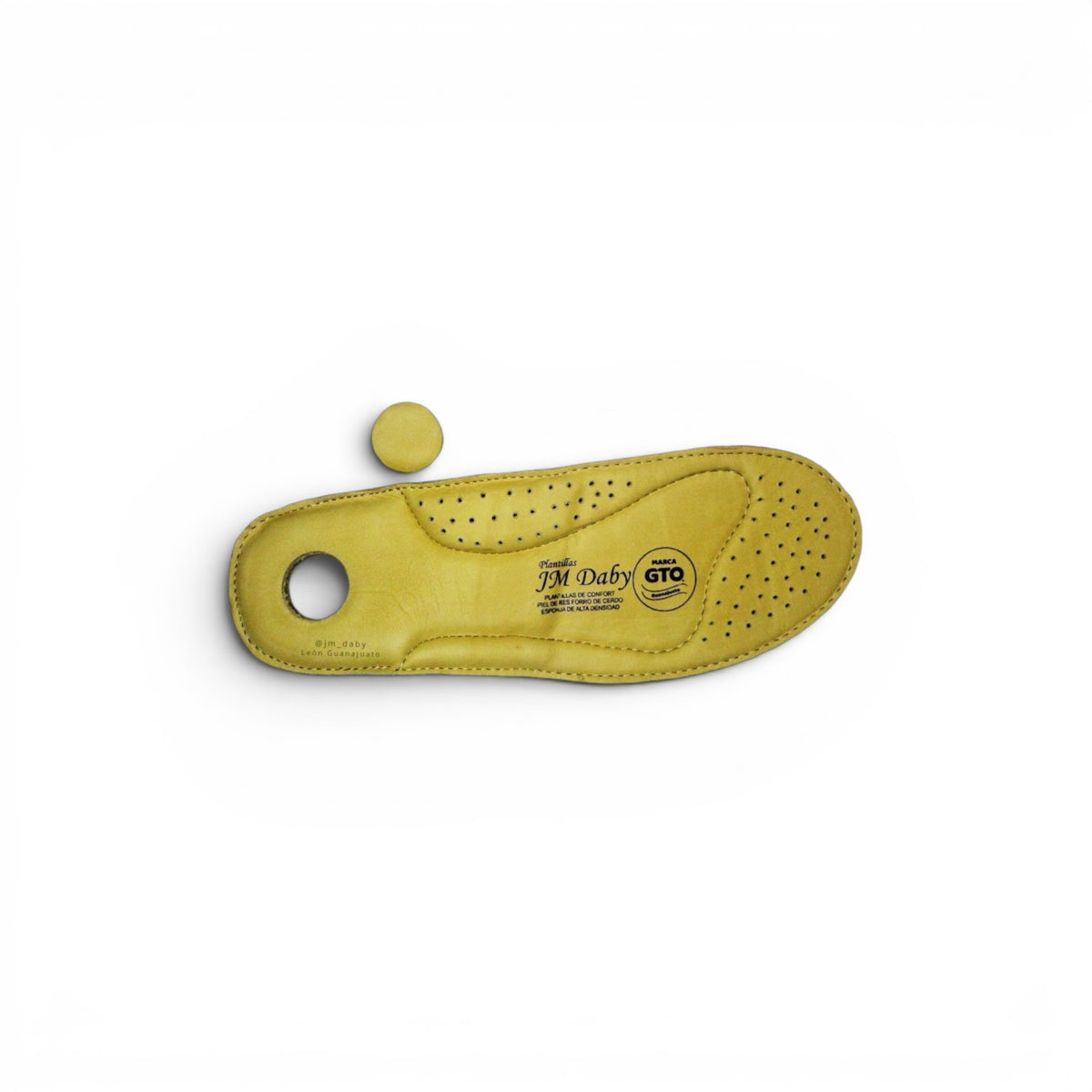 Heel Spur Relief Insoles by JM Daby – Genuine leather insole for heel pain and spur relief, handcrafted in León, Mexico