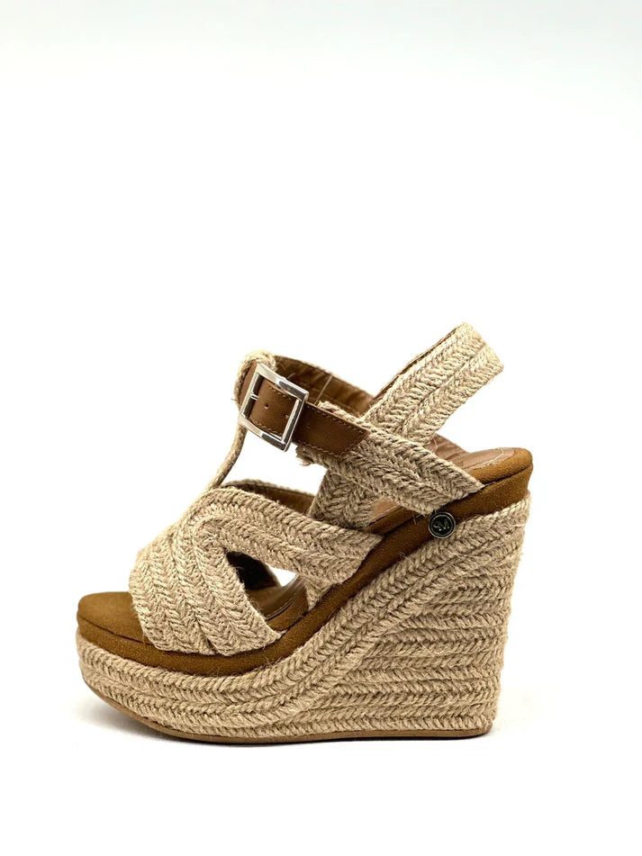 Women's Natural Elegance in Every Step Brick Espadrille with Natural Jute & Bracelet Tie