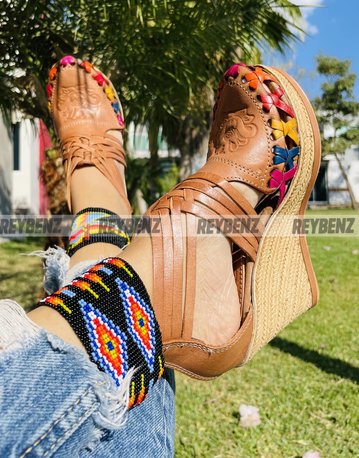 Women's Handmade Mexican platform huaraches - zs00301