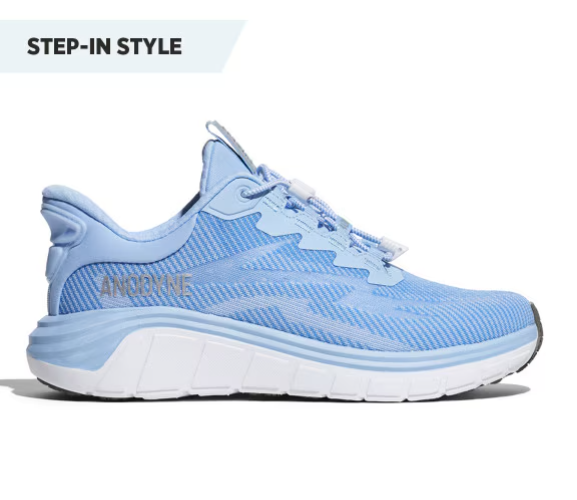 Blue No. 59 Women's Sport Dash Hands Free sneaker, side view, Step-In Style